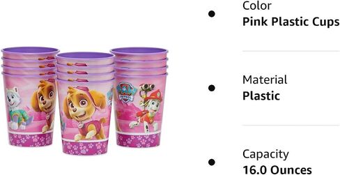 American Greetings Paw Patrol Party Supplies, 16 oz. Reusable Plastic Party Cups (12-Count) in Saudi Arabia