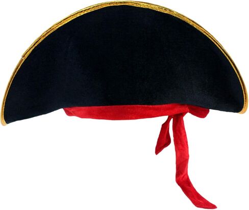 D-Fokes 2 Pieces Pirate Hat Skull Print Pirate Captain Costume Cap - Pirate Accessories Funny Party Hat for Caribbean Fancy Dress with Eye Patch in Saudi Arabia