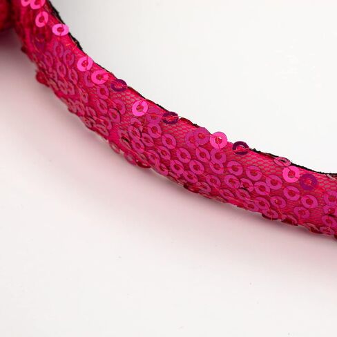 Foeran Mouse Ears Headbands Shiny Bows Mouse Ears Glitter Party Princess Decoration Cosplay Costume for Girls Women (Big red/pink) in Kuwait