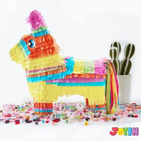 Cinco De Mayo Small Donkey Pinata for Kids Birthday Party, (12.5 x 15.5 x 4.5 in.) for Fun Fiesta Taco Party Supplies, Luau Event Photo Props, Mexican Theme Decoration, Carnivals Festivals, Taco Tuesday Event in Saudi Arabia