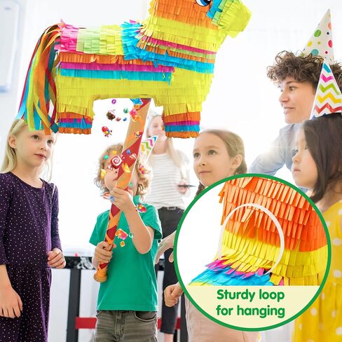 Cinco De Mayo Small Donkey Pinata for Kids Birthday Party, (12.5 x 15.5 x 4.5 in.) for Fun Fiesta Taco Party Supplies, Luau Event Photo Props, Mexican Theme Decoration, Carnivals Festivals, Taco Tuesday Event in Saudi Arabia