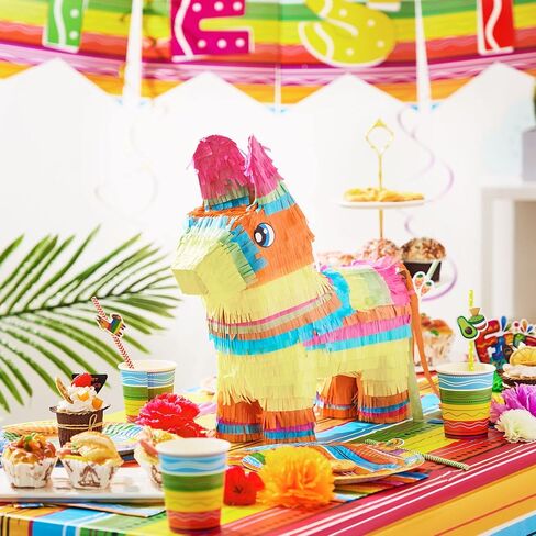 Cinco De Mayo Small Donkey Pinata for Kids Birthday Party, (12.5 x 15.5 x 4.5 in.) for Fun Fiesta Taco Party Supplies, Luau Event Photo Props, Mexican Theme Decoration, Carnivals Festivals, Taco Tuesday Event in Saudi Arabia