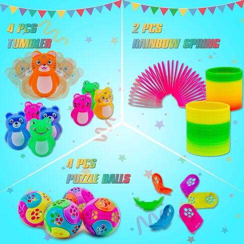 مجموعة العاب هدايا الحفلات للاطفال 4-8 سنوات، العاب صندوق الكنز لمكافآت الفصول الدراسية، حشو بيناتا، صندوق الكنز، جوائز الكرنفال، حقائب هدايا حفلات اعياد الميلاد للاولاد والبنات من 52 قطعة in Kuwait