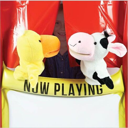 Upper Midland Products Inflatable Puppet Theater and Drive Thru - Puppet Show Theater for Kids with Dry Erase Board - Puppet Show for Kids- Reversible Toddler Drive Thru Play - 28" x 20" x 41"Inches in Saudi Arabia