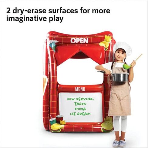 Upper Midland Products Inflatable Puppet Theater and Drive Thru - Puppet Show Theater for Kids with Dry Erase Board - Puppet Show for Kids- Reversible Toddler Drive Thru Play - 28" x 20" x 41"Inches in Saudi Arabia