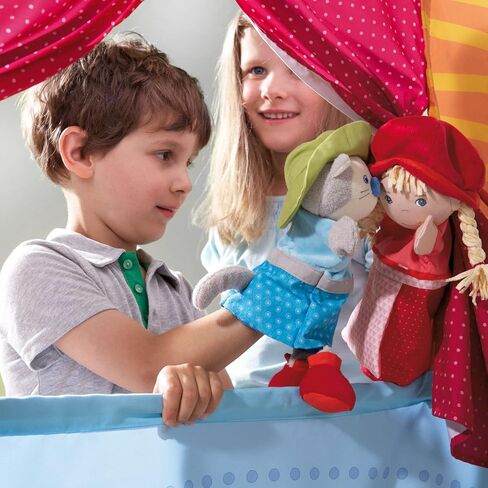 HABA Doorway Puppet Theater - Space Saver with Adjustable Rod Fits in Most Doorways in Saudi Arabia