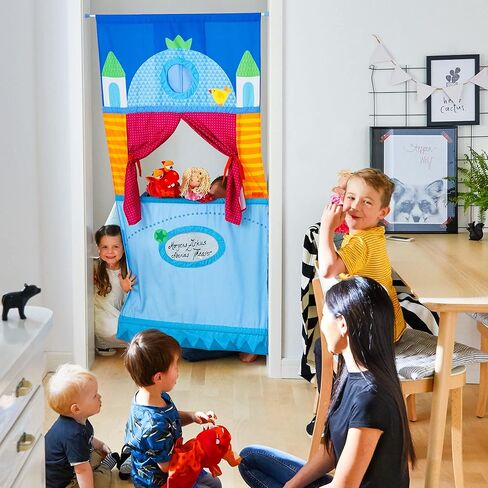 HABA Doorway Puppet Theater - Space Saver with Adjustable Rod Fits in Most Doorways in Saudi Arabia