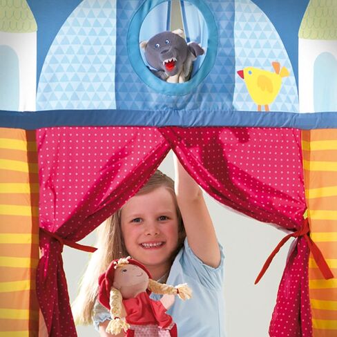 HABA Doorway Puppet Theater - Space Saver with Adjustable Rod Fits in Most Doorways in Saudi Arabia