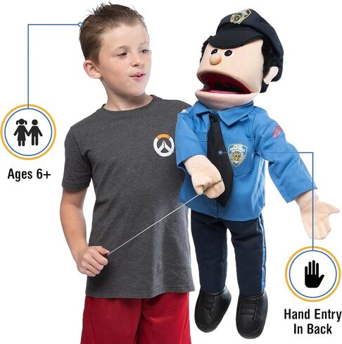 25" Policeman, Peach Male, Full Body, Ventriloquist Style Puppet in Saudi Arabia
