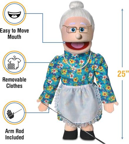 25" Granny, Peach Grandmother, Full Body, Ventriloquist Style Puppet in Saudi Arabia
