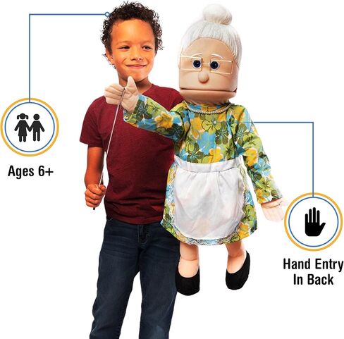 25" Granny, Peach Grandmother, Full Body, Ventriloquist Style Puppet in Saudi Arabia