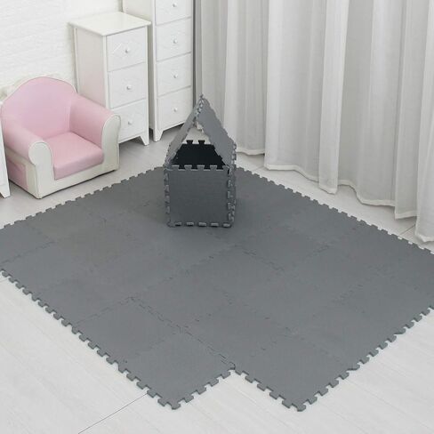 MQIAOHAM® 18 Pieces Puzzle Play Mats, Soft Baby Play Mat, Kids Interlocking Foam Floor Tiles, Toddlers Carpet Playmats G301018-101104112 in Kuwait
