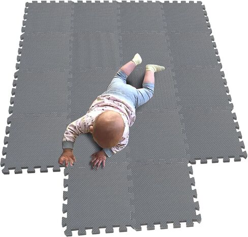 MQIAOHAM® 18 Pieces Puzzle Play Mats, Soft Baby Play Mat, Kids Interlocking Foam Floor Tiles, Toddlers Carpet Playmats G301018-101104112 in Kuwait