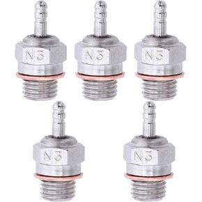 Kingsea 70117 RC Spark Glow Plug No.3 N3 Super Duty Spark Engine Parts استبدال OS 8 متوافق مع RC Nitro Engine Car Truck Buggy (حزمة من 6)