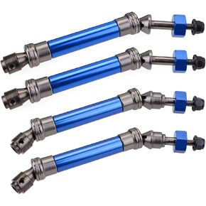 4Pcs 1:10 RC Car Drive Shaft Front and Rear Universal Drive Shaft CVD Heavy Duty Compatible with 1/10 Traxxas Slash Rustler VXL 4X4 4WD Replacement Parts (Blue)
