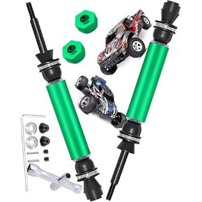 2pcs Upgrades Part Rear Drive Shaft CVD for 1/10 Slash 2WD 4x4 VXL Platinum Ultimate,Rustler VXL 4X4 2WD Stampede VXL 4X4 2WD Hoss VXL,ARRCat RC Hop-Ups Parts,Green(More Power)