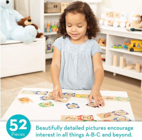 Melissa & Doug Self-Correcting Alphabet Wooden Puzzles With Storage Box (52 pcs) - ABC Puzzles, Wooden Alphabet Puzzle For Kids Ages 4+ in Saudi Arabia