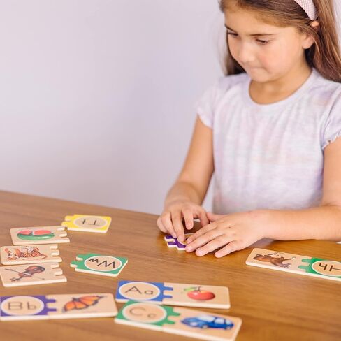 Melissa & Doug Self-Correcting Alphabet Wooden Puzzles With Storage Box (52 pcs) - ABC Puzzles, Wooden Alphabet Puzzle For Kids Ages 4+ in Saudi Arabia