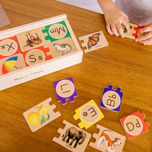 Melissa & Doug Self-Correcting Alphabet Wooden Puzzles With Storage Box (52 pcs) - ABC Puzzles, Wooden Alphabet Puzzle For Kids Ages 4+ in Saudi Arabia