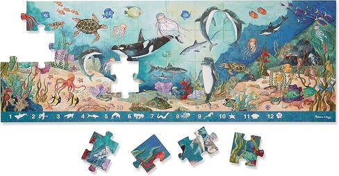 Melissa & Doug Search and Find Beneath the Waves Floor Puzzle (48 pcs, over 4 feet long),Multicolor in Saudi Arabia