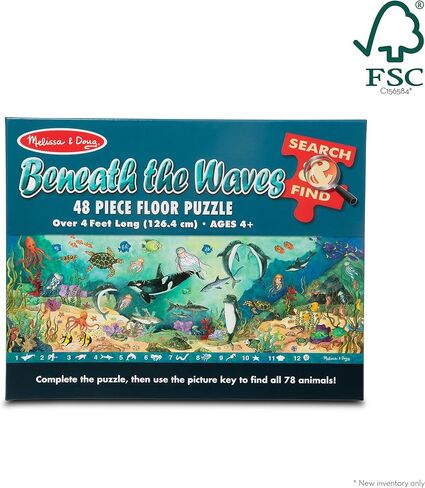 Melissa & Doug Search and Find Beneath the Waves Floor Puzzle (48 pcs, over 4 feet long),Multicolor in Saudi Arabia