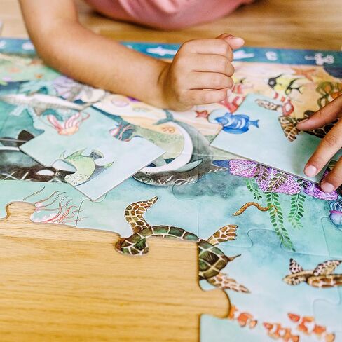 Melissa & Doug Search and Find Beneath the Waves Floor Puzzle (48 pcs, over 4 feet long),Multicolor in Saudi Arabia