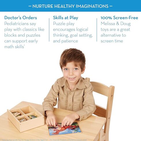 ألغاز الصور المقطوعة الخشبية 4 في 1 من ميليسا آند دوغ في صندوق تخزين (48 قطعة) - ألغاز الأطفال الصغار وشاحنات الإطفاء للأطفال من عمر 3 سنوات فما فوق - مواد معتمدة من مجلس رعاية الغابات (FSC) in Kuwait