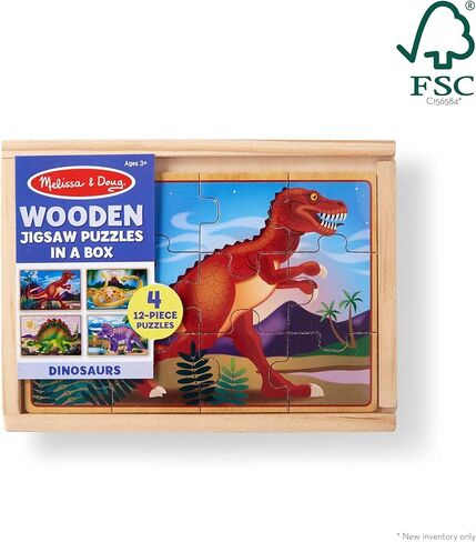 ألغاز الصور المقطوعة الخشبية 4 في 1 من ميليسا آند دوغ في صندوق تخزين (48 قطعة) - ألغاز الأطفال الصغار وشاحنات الإطفاء للأطفال من عمر 3 سنوات فما فوق - مواد معتمدة من مجلس رعاية الغابات (FSC) in Kuwait