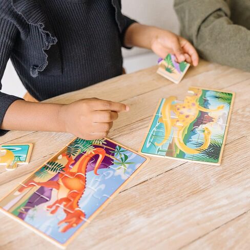 ألغاز الصور المقطوعة الخشبية 4 في 1 من ميليسا آند دوغ في صندوق تخزين (48 قطعة) - ألغاز الأطفال الصغار وشاحنات الإطفاء للأطفال من عمر 3 سنوات فما فوق - مواد معتمدة من مجلس رعاية الغابات (FSC) in Kuwait