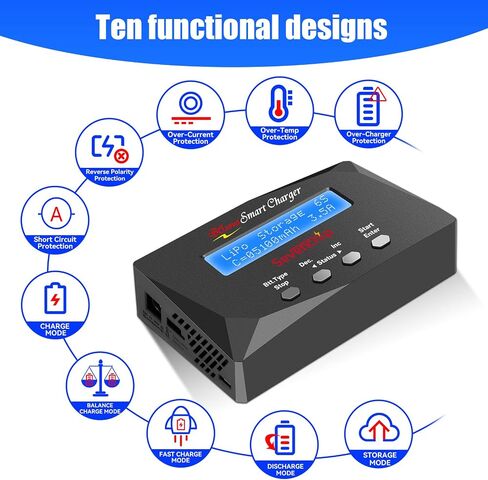 شاحن ميزان Sevenchip B6 RC مفرغ شاحن بطارية ليبو مع مصدر طاقة لشاحن بطارية 1S-6S LiPo Lilon Life NiCd NiMh Pb RC in Saudi Arabia