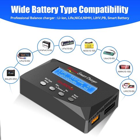 شاحن ميزان Sevenchip B6 RC مفرغ شاحن بطارية ليبو مع مصدر طاقة لشاحن بطارية 1S-6S LiPo Lilon Life NiCd NiMh Pb RC in Saudi Arabia