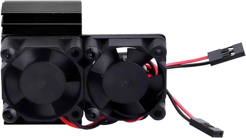 HobbyPark ألومنيوم 540 محرك بالوعة الحرارة مع مراوح تبريد مزدوجة تناسب 550 3650 حجم محرك محرك بدون فرشاة لـ 1/10 RC سيارة شاحنة عربات التي تجرها الدواب الزاحف (أحمر) in Saudi Arabia