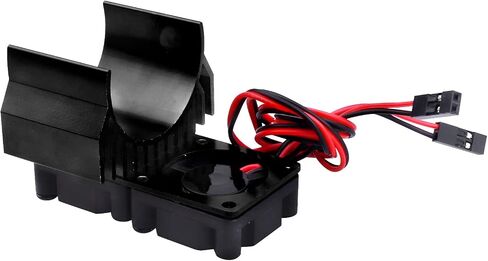 HobbyPark ألومنيوم 540 محرك بالوعة الحرارة مع مراوح تبريد مزدوجة تناسب 550 3650 حجم محرك محرك بدون فرشاة لـ 1/10 RC سيارة شاحنة عربات التي تجرها الدواب الزاحف (أحمر) in Saudi Arabia