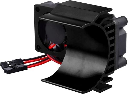 HobbyPark ألومنيوم 540 محرك بالوعة الحرارة مع مراوح تبريد مزدوجة تناسب 550 3650 حجم محرك محرك بدون فرشاة لـ 1/10 RC سيارة شاحنة عربات التي تجرها الدواب الزاحف (أحمر) in Saudi Arabia