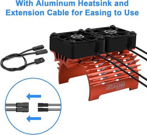 Hobby Twin RC Car Motor Cooling Fans - Metal Cover Heatsink Fit for 1/8 1/7 RC Car 40mm 42mm Brushless Motors in Kuwait