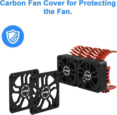 Hobby Twin RC Car Motor Cooling Fans - Metal Cover Heatsink Fit for 1/8 1/7 RC Car 40mm 42mm Brushless Motors in Kuwait
