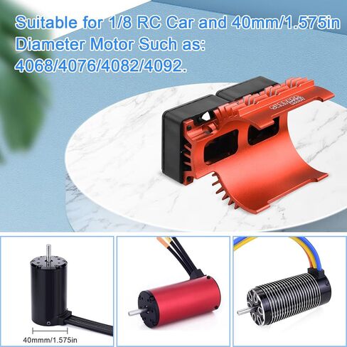 Hobby Twin RC Car Motor Cooling Fans - Metal Cover Heatsink Fit for 1/8 1/7 RC Car 40mm 42mm Brushless Motors in Kuwait