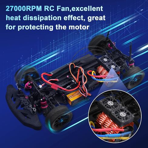 Hobby Twin RC Car Motor Cooling Fans - Metal Cover Heatsink Fit for 1/8 1/7 RC Car 40mm 42mm Brushless Motors in Kuwait