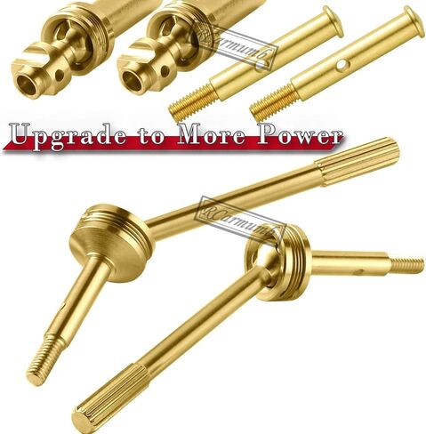 Rcarmumb RC Upgrades Part Drive Shaft CVD for 1/10 Slash VXL 2WD,Stampede VXL 2WD,Rustler VXL 2WD,Hoss VXL,Stainless Steel #45 Drive Shaft Front Axles with Red Hex,Gold in Saudi Arabia