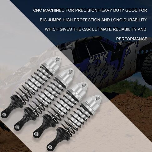 GLOBACT 4PCS Aluminum Front & Rear RC Shocks for 1/10 RC Truck Slash 2WD/4x4 shocks Rustler 4X4 Stampede 4X4 Hoss 4X4 RC Car Replace 5862 (Red) in Kuwait