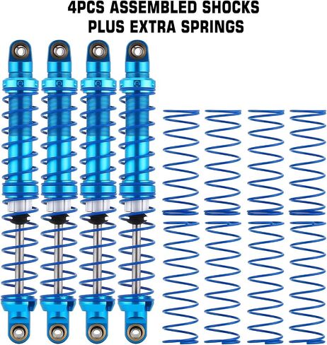INJORA RC Shock Absorber Oil Adjustable RC Damper Set with Springs for 1/10 RC Truck Crawler Axial SCX10 TRX4 D90 (90mm) in Saudi Arabia