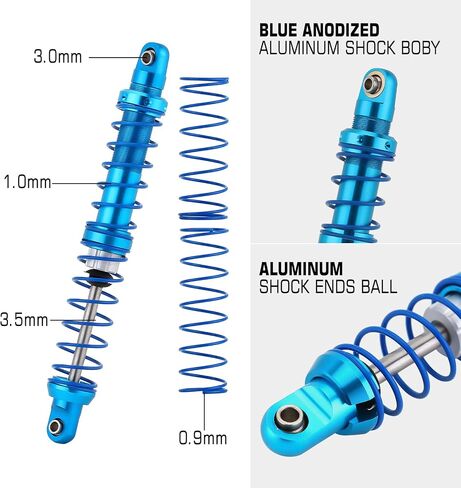 INJORA RC Shock Absorber Oil Adjustable RC Damper Set with Springs for 1/10 RC Truck Crawler Axial SCX10 TRX4 D90 (90mm) in Saudi Arabia