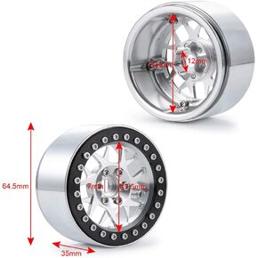 إطارات عجلات Beadlock مقاس 2.2 بوصة من RCLIONS مقاس 35 مم لطراز زاحف RC بمقياس 1/10، طراز سيارة Wraith 90018 - حزمة من 4 قطع (أحمر) in Kuwait
