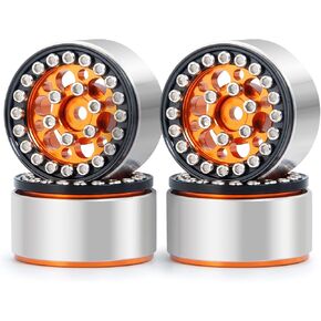 SWX 1.0 Metal Beadlock Wheel Rim 4pcs Wheel Hub for 1/24 RC Crawler Car Axial SCX24 Gladiator Bronco C10 Deadbolt JLU Upgrade Parts (Silver) in Saudi Arabia