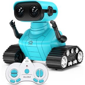ALLCELE Girls Robot Toy, Rechargeable RC Robot for Kids, Remote Control Toy with Music and LED Eyes, Gift for Children Age 3 Years and Up - Pink in Saudi Arabia