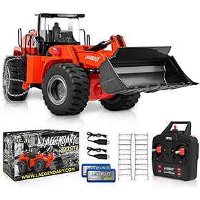 حفار LAEGENDARY RC - حفار يعمل بالتحكم عن بعد - كهربائي، مركبات بناء من فئة الهوايات - مقياس 1:14، أسود - أحمر in Kuwait