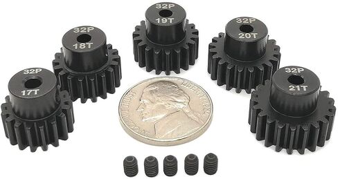 32P Hardened Pinion Gear Set 1/8 inch Hole 12T 13T 14T 15T 16T with Hex Key (Compatible with 0.8 Metric Pitch) in Kuwait