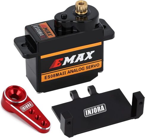 INJORA ES08MA Metal Gear Servo with Mount and Horn for SCX24 Upgrade, Black in Kuwait