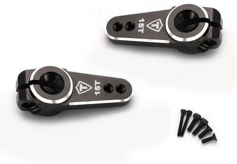 TREAL SCX24 Servo Horn 15T for EMAX Servo, Aluminum 7075 Servo Arm (2P) Compatible with Axial 1/24 SCX24(Black) in Kuwait
