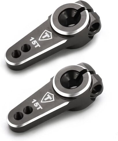 TREAL SCX24 Servo Horn 15T for EMAX Servo, Aluminum 7075 Servo Arm (2P) Compatible with Axial 1/24 SCX24(Black) in Kuwait